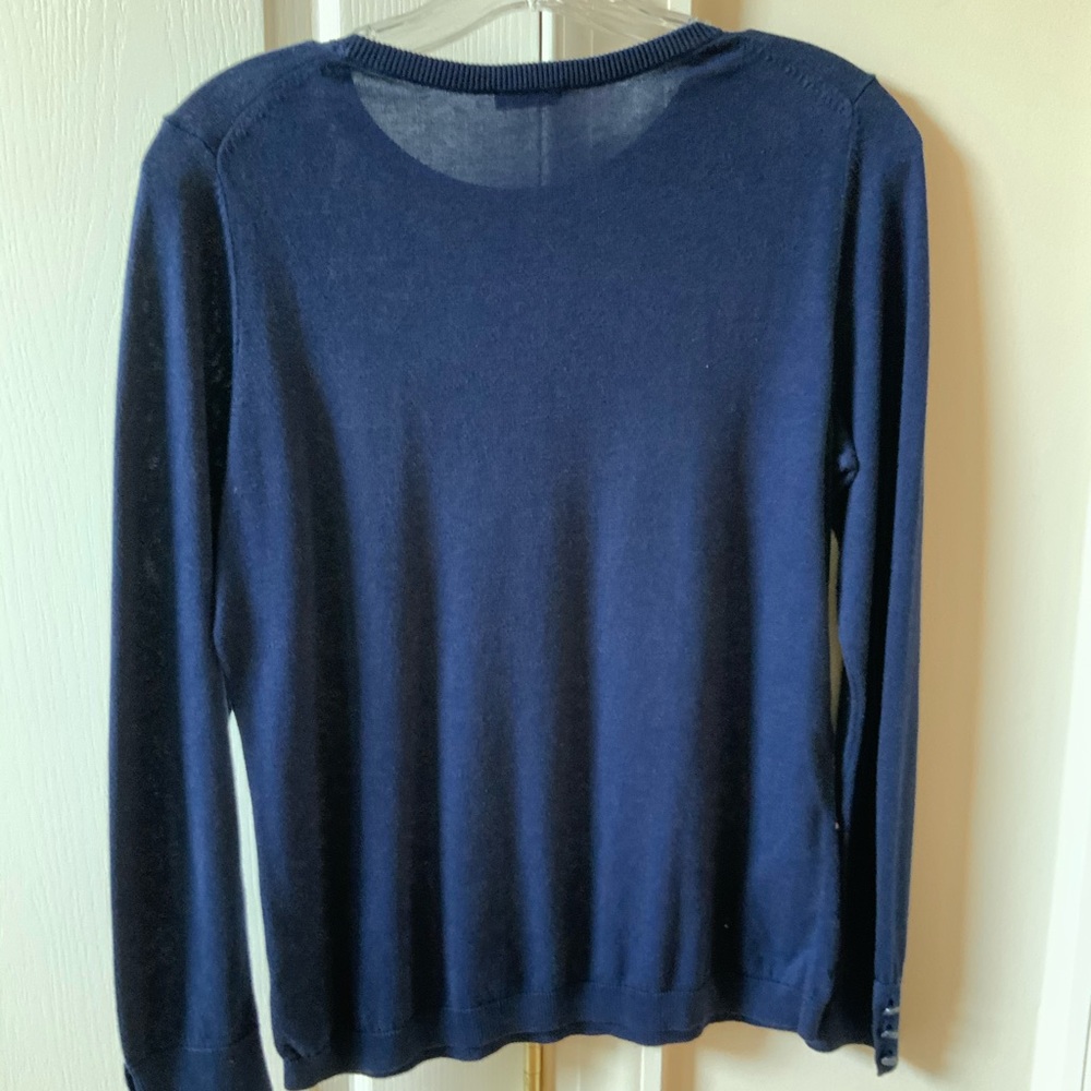 TALBOTS BRITISH ENGLISH THEMED NAVY RED SWEATER - Picture 6 of 8